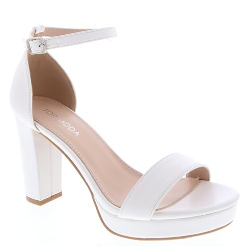 TOP Moda Asia-1 Platform Sandals — White PU