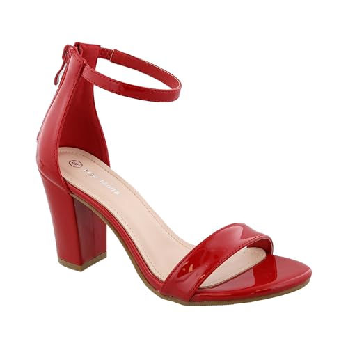 TOP Moda Hannah-1 Heeled Sandals — Red Patent