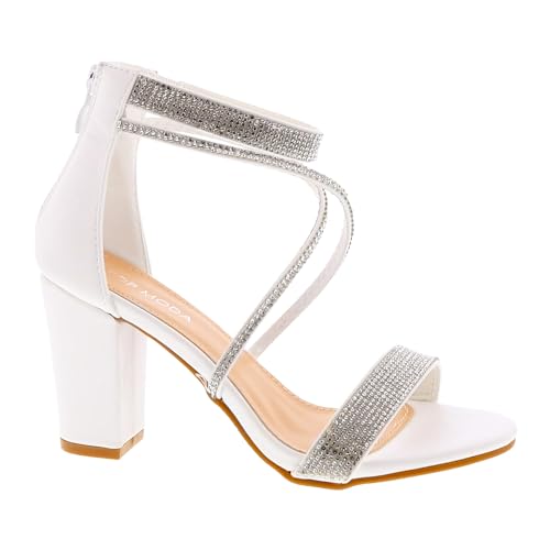 TOP Moda Rosa-66 Heeled Sandals — White PU